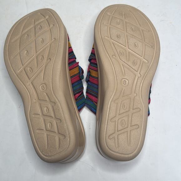 Bzees Airsteps Smile Wedge Colorful Striped Sandals S-275 Sz 11 - Picture 8 of 8